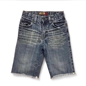 Old Navy Boys Size 6 Denim Jorts Distressed Raw Hem Blue